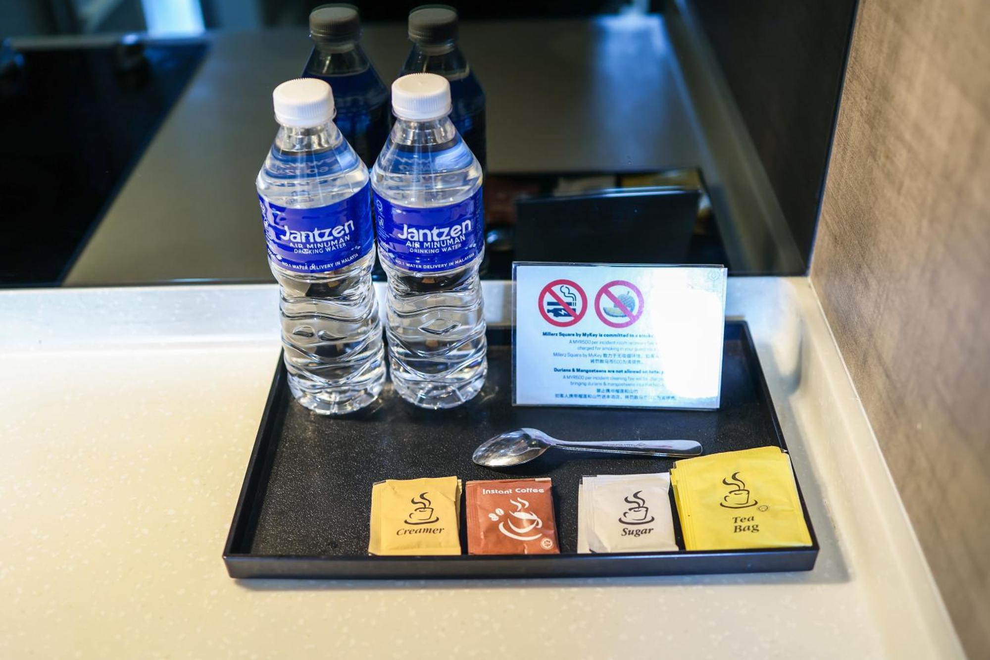 Millerz Square By Mykey Apartment Kuala Lumpur Exterior photo Bottled water and tea bags in a hotel room